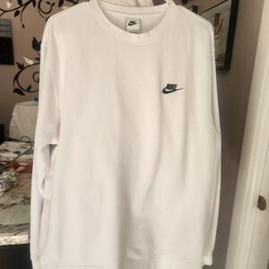 Nike Men's White Sweatshirt Large Like New
